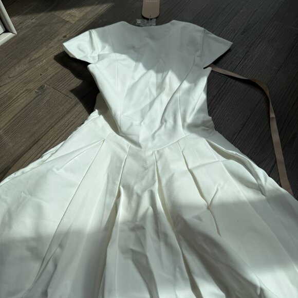 MESHKI Keely Cotton Cap Sleeve Mini Dress - White - Small - Picture 11 of 12